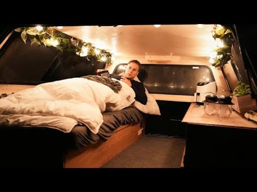 Rainy Night of Camping in my Custom Truck Bed Camper | Relaxing ASMR | Sounds of Camping