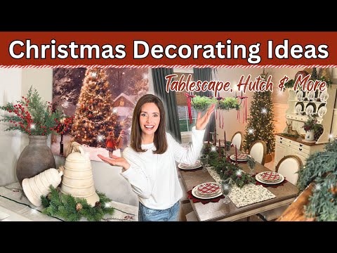 Cozy Christmas Decorating Ideas | Dining Room Decorate With Me | Tablescape, Hutch & More!!