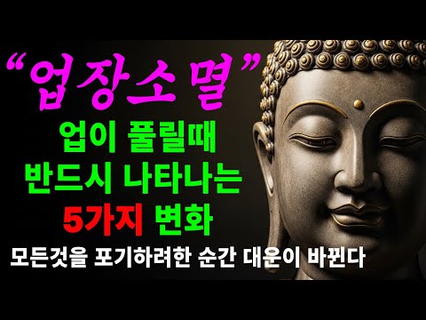 업장이 풀릴때 당신에게 반드시 일어나는 5가지 변화ㅣ대운징조ㅣ업장소멸부처님말씀