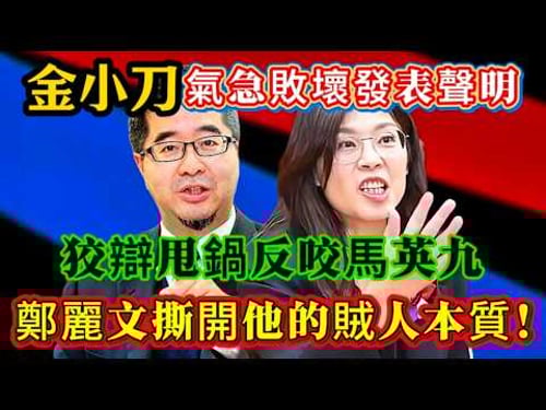 金小刀氣急敗壞發表聲明,狡辯甩鍋反咬馬英九,鄭麗文反擊他做賊人本質!#鄭麗文