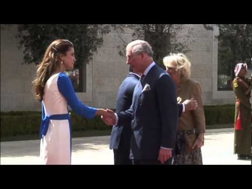 The Prince of Wales and The Duchess of Cornwall are officially welcomed to Jordan by Their Majesties