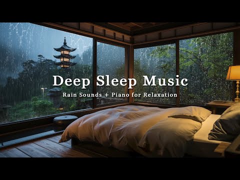 Peaceful Bedroom Ambience with Calming Piano & Rain Sounds - Stress Relief, Anxiety and Meditation