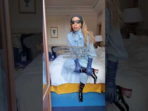 I wore latex boots to Milan fashion week #shorts