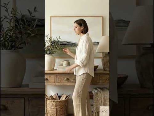 Soft tones, quiet horizons. #AbstractLandscape#NeutralHome#WallArtInspo