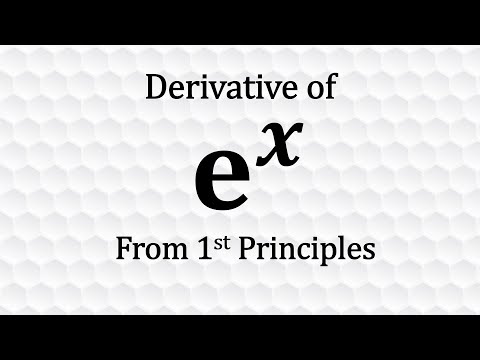 Derivative of Exponential Function (e^x) From First Principles