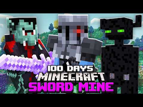 I Survived 100 Days in Sword Mine RPG in Minecraft