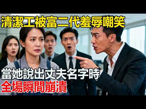 清潔工被富二代羞辱嘲笑,當她說出丈夫名字時,全瞬間崩潰