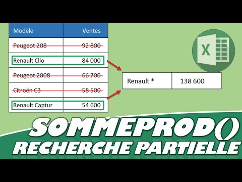 COMMENT EFFECTUER UNE SOMME AVEC UN CRITÈRE PARTIEL SUR EXCEL (FONCTION SOMMEPROD)