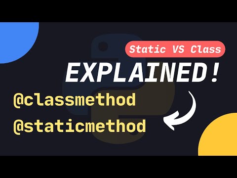 Class Methods, Static Methods, & Instance Methods EXPLAINED in Python