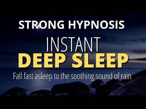 Deep Sleep Hypnosis (Strong) | Black Screen | 8 Hours of Relaxing Rain Sounds