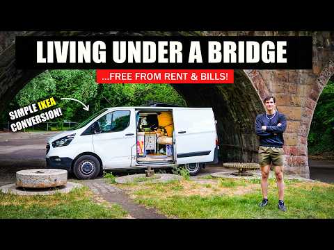 Electrician Lives Under A Bridge - Stealthy & Minimalist Van Life!