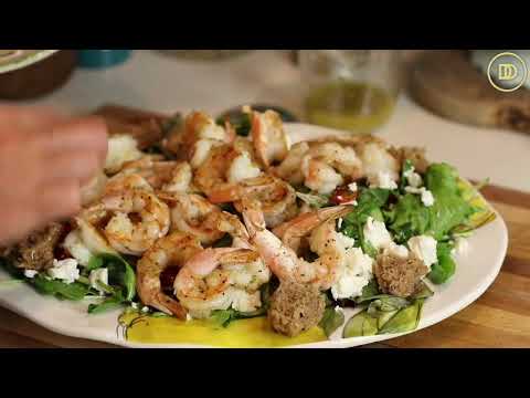 Greek-Dinner in 15 Minutes! Shrimp Ladolemono Salad