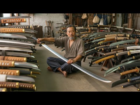 Forging a Largest Ninja KATANA Sword From Old Roller Shaft | How to Recycle Steel SHAFT Into Katana