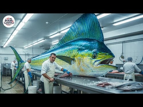 Amazing Masterful Cutting Skills - Giant Mahi Mahi | Fastest Knife Skills You've Never Seen!