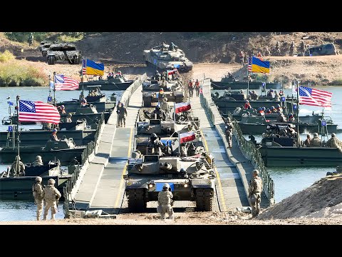 NATO tanks move across river - Strengthening Defense Exercise