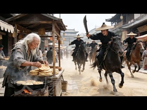 功夫電影!街頭賣燒餅的老頭竟是吊打一群武林高手的絕世強者