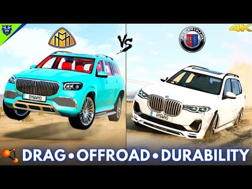 BMW Alpina XB7 vs Maybach GLS – Extreme Drag, Offroad & Durability Tests in BeamNG!