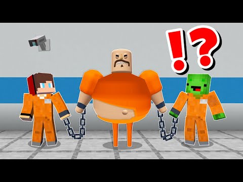 JJ and Mikey in BARRY ROBLOX PRISON CHALLENGE in Minecraft / Maizen animation