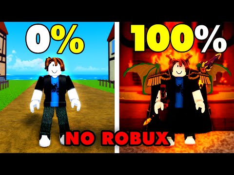 I 100%'d Blox Fruits with NO Robux... and it was PAINFUL