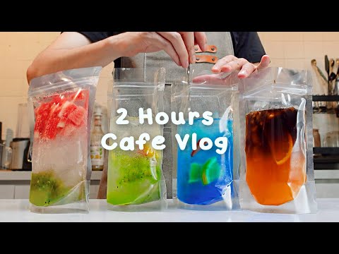 🥃지치고 힘들 땐 음료 ASMR로 힐링해요/주중의 여유로움/2시간 모음🍑2 Hours Vlog/Cafe Vlog/ASMR/Tasty Coffee