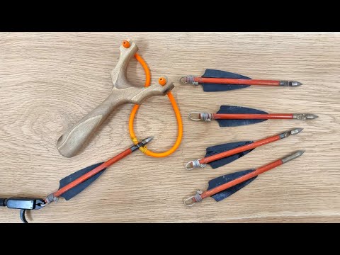 Accurate Walnut Slingshot with Darts - Archery Release