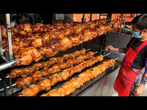 Only 200 chickens limited from 8:00am! Amazing Charcoal Grilled Chicken - Thailand Street Food