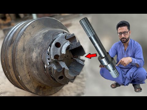 "Custom Iron Fabrication Technique for Crankshaft Pulley Nut Base Repair"