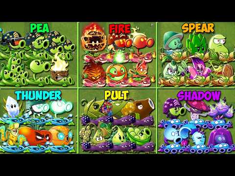 6 Team FIRE x PEA x PULT x SPEAR x ELECTRIC x ... - Who Will Win? - Pvz 2 Team Plant Battlez