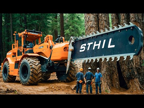 Extreme Dangerous Fastest Big Chainsaw Cutting Tree Machines | Monster Stump Removal Excavator #50