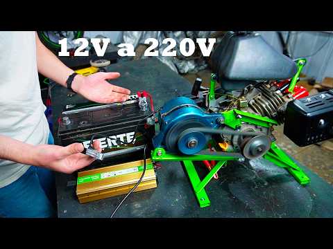 I built a homemade electric generator using a 4-stroke engine and a car alternator.