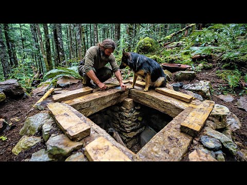 I Built a Complete Underground Wooden Shelter in Just 3 Days | Solo Survival