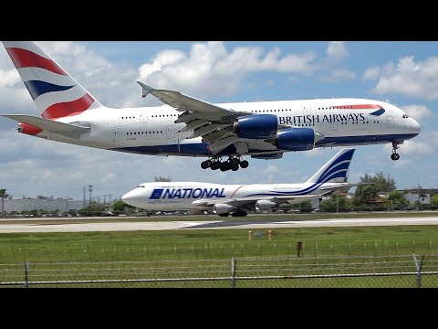 120 Close up Take offs & Landings 🇺🇸 Miami Airport (MIA) Plane Spotting - RUSH HOUR (Runway 9) KMIA