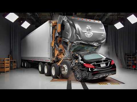 Modern Car VS Semi Truck Crash Test *SHOCKING RESULTS*