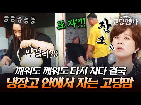 종일 자는 것도 모자라 일하다 말고 잠자러 도주ㄷㄷ 냉장고 안에서까지 자는 고딩맘에 잔소리 폭발한 박미선|#다시보는고딩엄빠