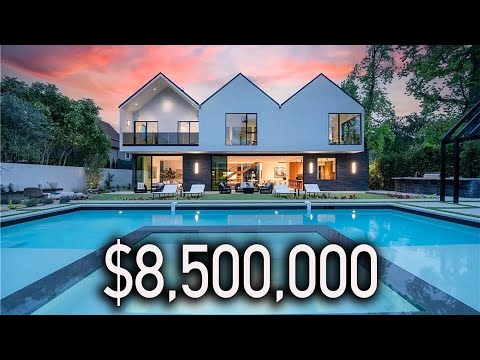 Touring Encino’s Rarest Modern Mansion with a Basketball Court!