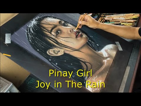 Viral Drawing -The Girl Joy in The Rain #drawingvideo #trendingvideo #girl #rain #joy #viral #video