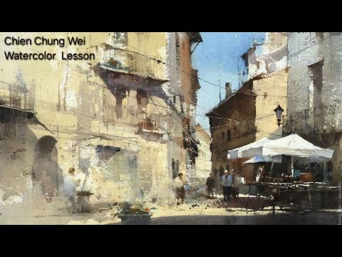 Chien Chung Wei Watercolor Demo in Besalú, Spainipad 簡忠威水彩畫示範