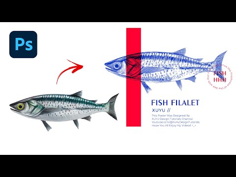 Photoshop Tutorial || Vintage Style Fish Vector Graphic Poster Design || Free Download The PSD File👇