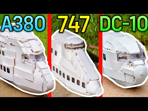 Can I Design the Perfect Lego WIDEBODY Planes? DC-10, 747 & A380 Nose Tutorial