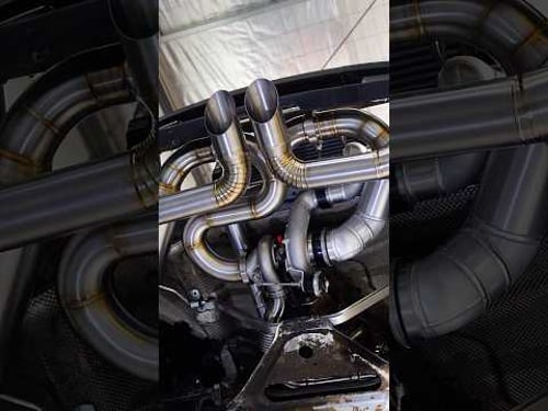 INSANE Porsche single turbo custom exhaust setup ๐คฏ #porschegt3 #turbo #3dprinting