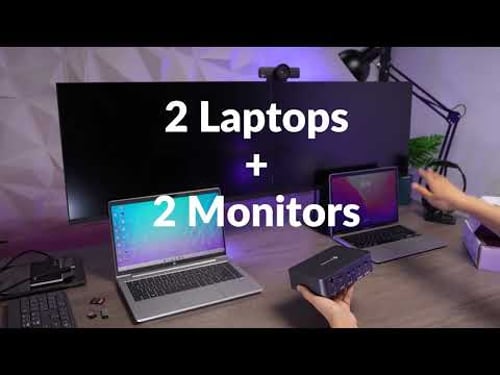KVM switch for Two Laptops & Dual Monitors with Docks (iDock C20)
