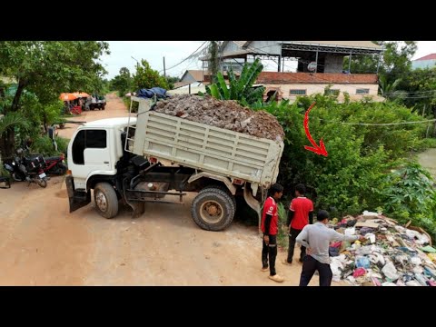 First Starting New Perfect Project COMPLETE100% Clearing Water On The Flooded by Bulldozer Push, Dum