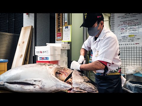 マグロ解体ショーの元祖の包丁さばき。魚狂いたちが集う魚屋に密着。