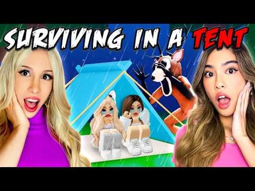 SURVIVING IN A TENT in 99 NIGHTS IN THE FOREST W/ @KatrinaBuno