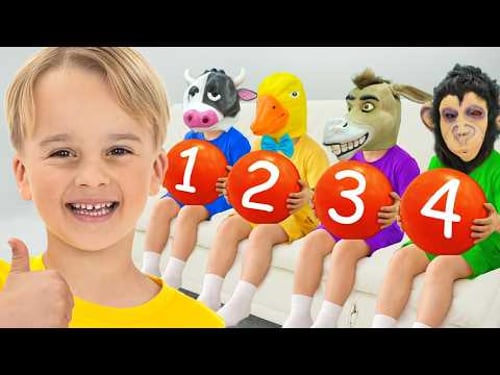 Five boys playing hide-and-seek with their uncle