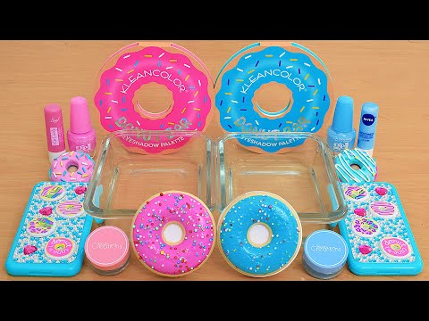 Pink vs Blue - Mixing Makeup Eyeshadow Into Slime ASMR