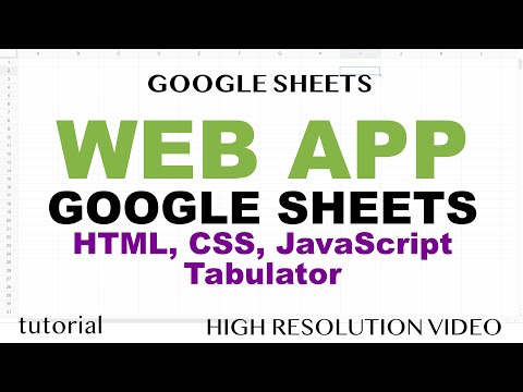 Web App Example w/ Google Sheets, Tabulator, JavaScript, Apps Script, HTML, CSS Tutorial