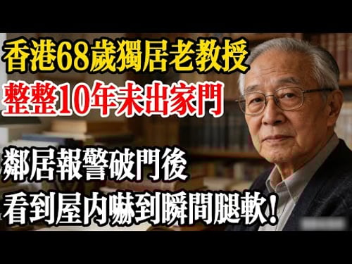香港68歲獨居老教授,整整10年未出家門!鄰居報警強行破門後,看到屋內嚇到瞬間腿軟!