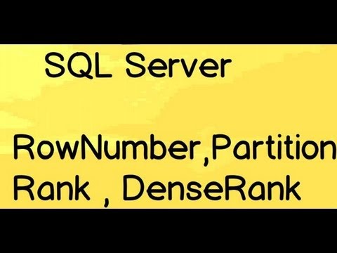 SQL Server interview question :- Explain RowNumber,Partition,Rank and DenseRank ?