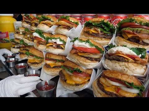 New York Style Bacon Cheeseburger - Korean Street Food